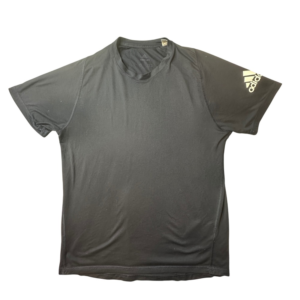 Adidas T-Shirt Mens M Navy FreeLift Climalite DU1436 Training Athletic Logo Tee